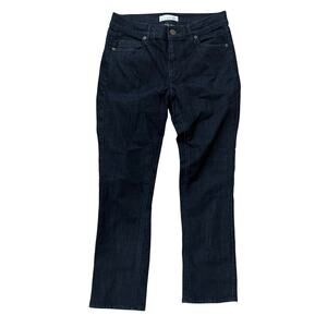 LOFT Modern Kick Crop Flare Bootcut Cropped Jeans Dark Blue Indigo Size 2 26